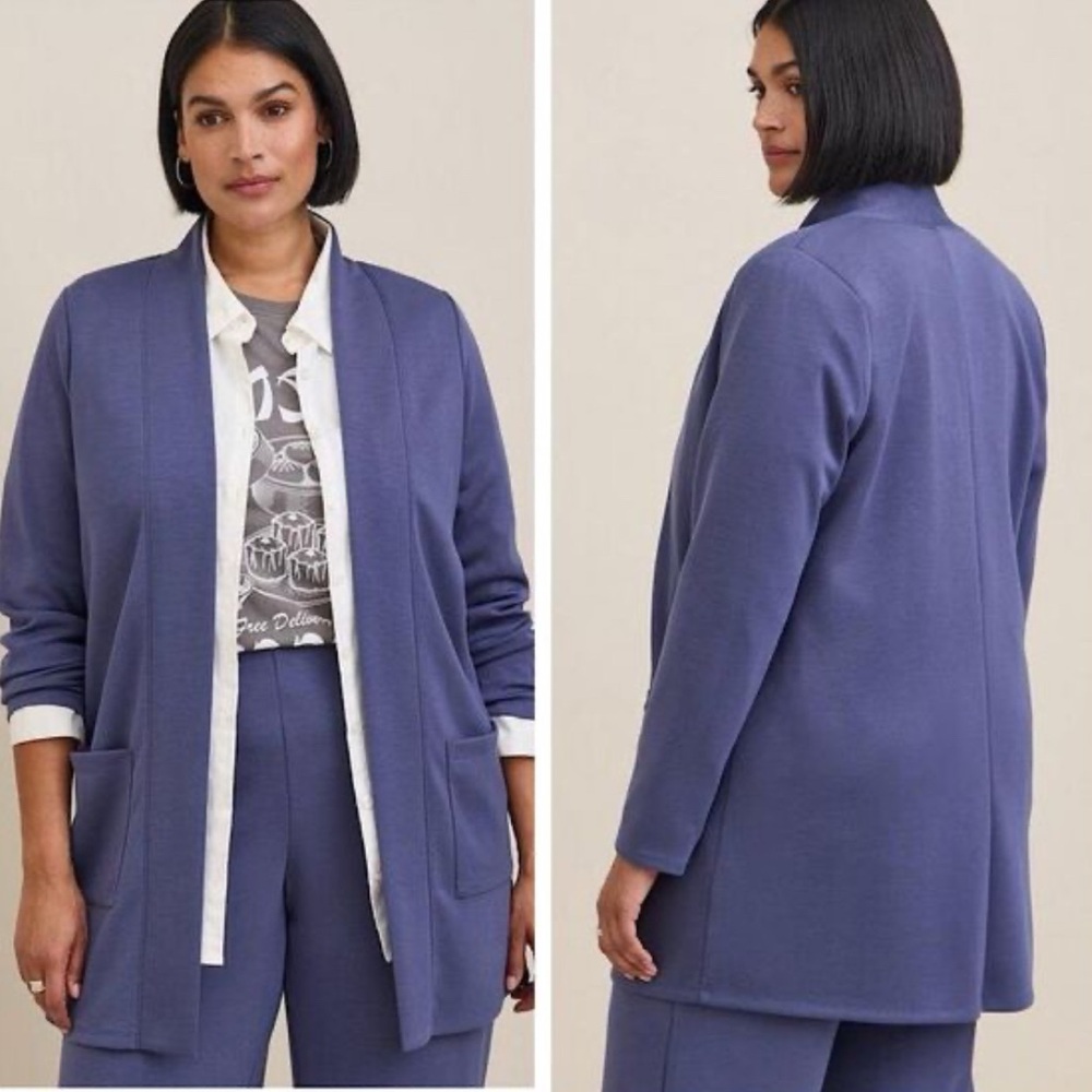 Torrid Women's Blue Open-Front Jacket And Matching Wide Leg Pants